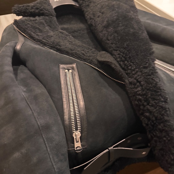 All Saints Harley Black Shearling Jacket - Picture 5 of 5